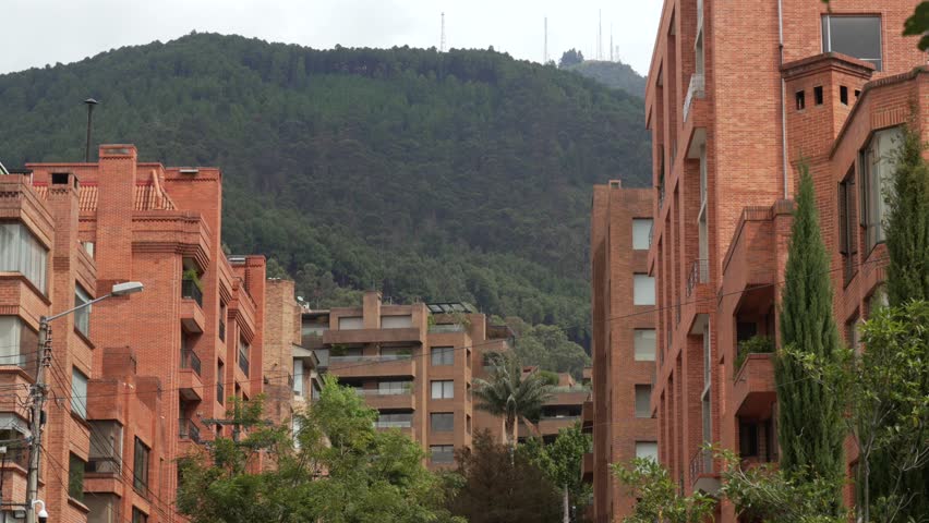 Apartment building Chicó neighborhood of Bogotá, Colombia near Parque de la 93 distinctive red brick