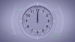 On start clock hands moving through time, graphs and HUD arcs animating to show data trends. Analytics, data visualization, futuristic, interface, dashboard, digital, technology - Powered by Shutterstock - Get 15% off with code: PIKWIZARD15