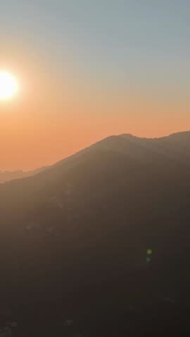 Sunrise Above Hills Nature Background, Himachal Pradesh (Vertical) 4K