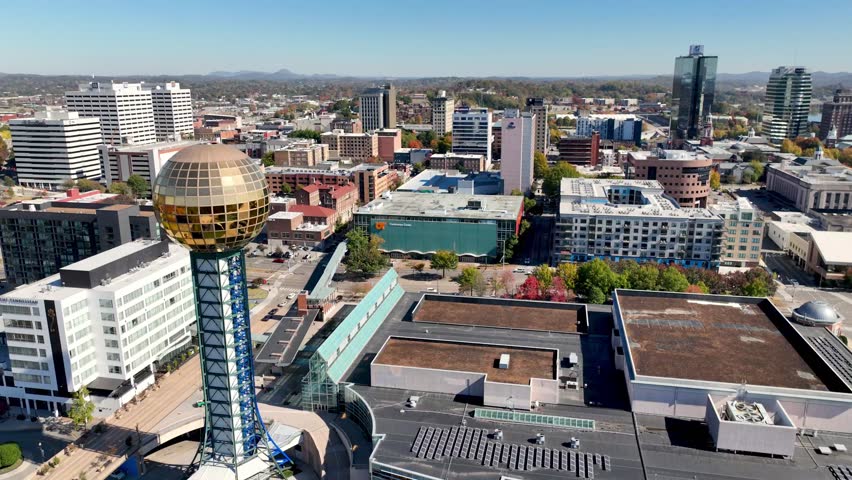 aerial orbit around the sunsphere in knoxville tennessee