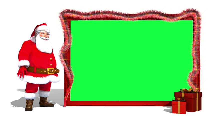 Santa and Postcard with Green Screen