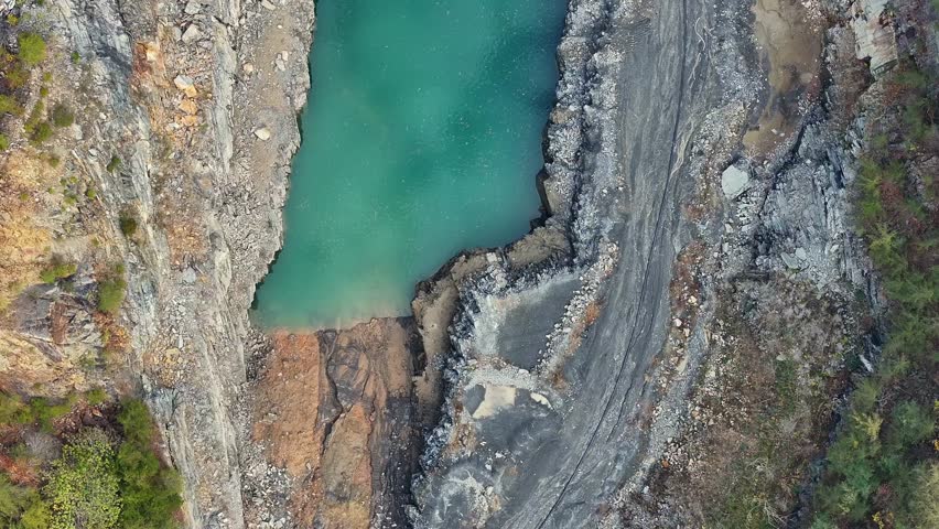 Drone view of Quarry near Ellijay Georgia