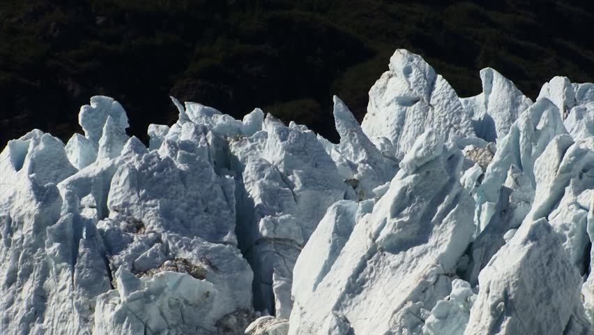 Jagged Peaks of the Glacier, Close-up.