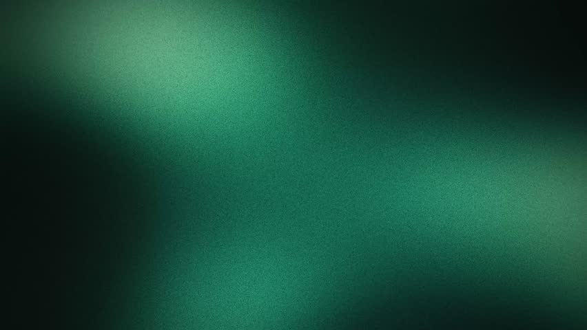 Abstract green and dark gradient animated background with soft light and grain texture in a seamless loop.