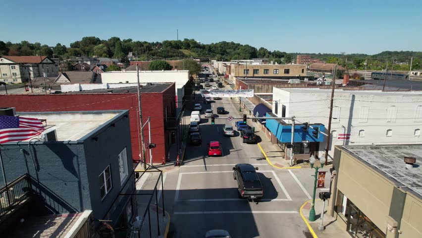 american flags flying over corbin kentucky