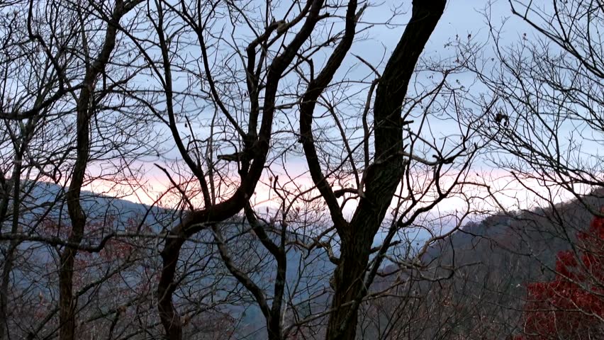 Hazy morning over Blood mountain Georgia