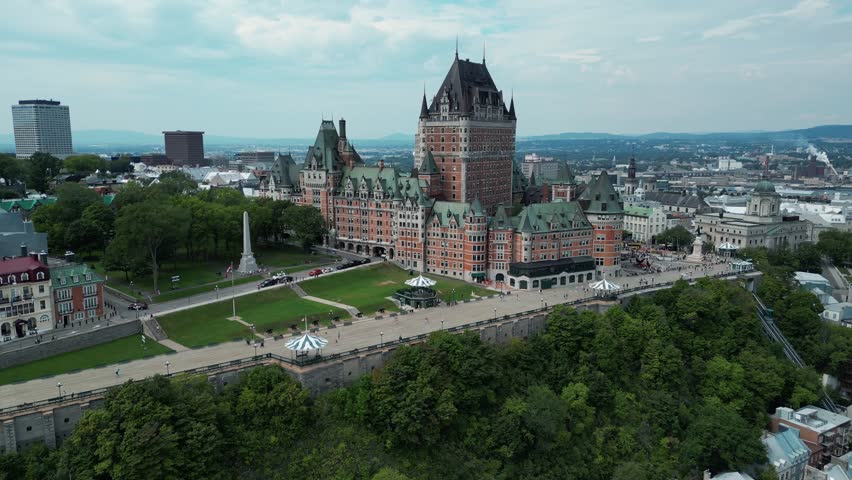 Frontenac Castle and old Quebec, rotate to the right