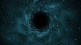 Electric arcs appearing from left tracing jagged paths into central void, looping and showing depth. Teal, futuristic, abstract, tunnel, vortex, neon, nodes - Powered by Shutterstock - Get 15% off with code: PIKWIZARD15
