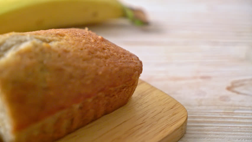 Homemade banana bread or banana cake sliced