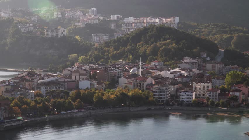 Panorama of Amasra city coastline, northern Turkey