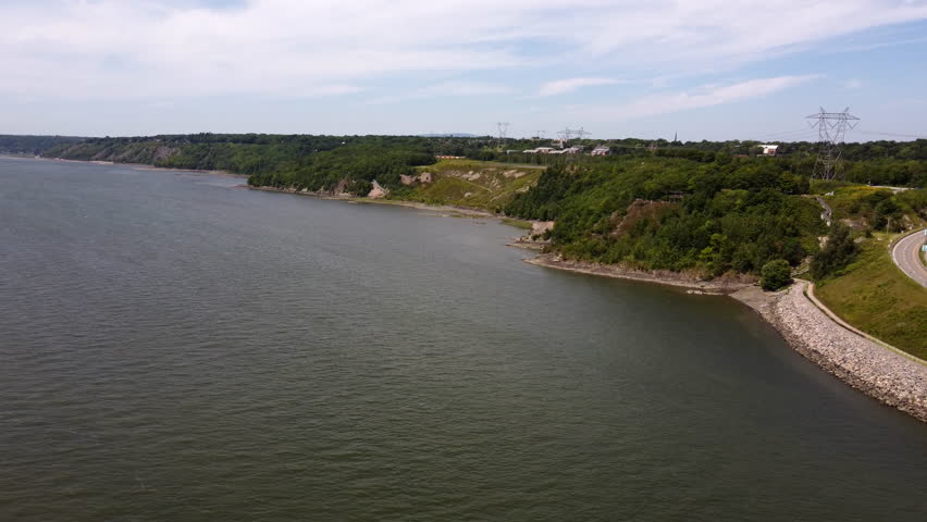 Aerial View of st-laurence river in quebec City