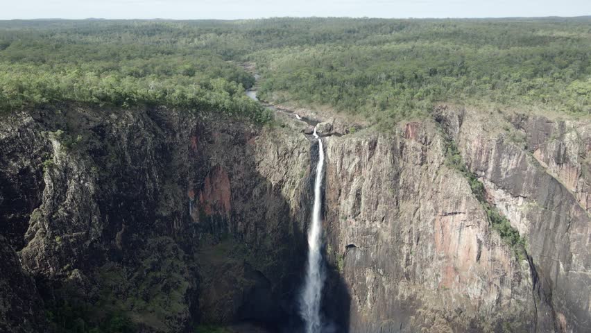 Wallaman Falls - Single-drop Waterfall In Girringun National Park,QLD, Australia - aerial