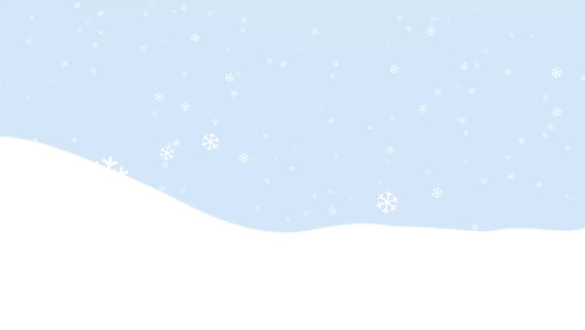 Hello Winter Animation. Happy Little Girl in Winter Clothes Sledding. Child Have Fun Outside under Snowing. Happy Baby Girl. Animated Text Hello Winter. Video in Blue, White