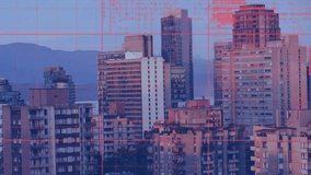 Animation of data processing over cityscape. global network, data processing and technology concept digitally generated video. - Powered by Shutterstock - Get 15% off with code: PIKWIZARD15