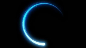 A bright light streaks across the dark background, forming a circle with a blue neon glow. - Powered by Shutterstock - Get 15% off with code: PIKWIZARD15