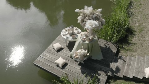 Aerial View of Pond Installation in Summer