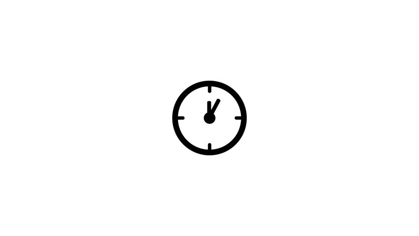 stopwatch clock icon animation. clock concept animation. clock icon countdown timer.