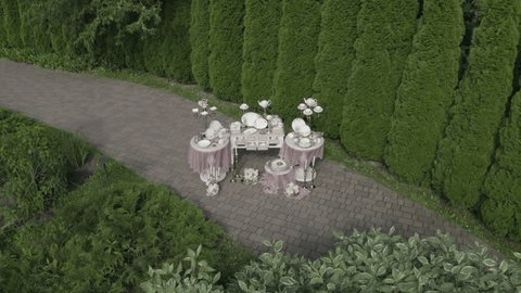 Aerial Approach Porcelain Garden Setup