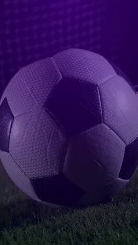 Vertical video: Purple ball fading into aperture, HUD rings pulsing, orange dots showing for sports. Orb, augmented, reality, holographic, outdoor, grass, vertical video