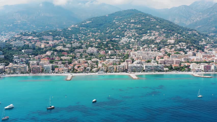 Beautiful blue coastline in south France