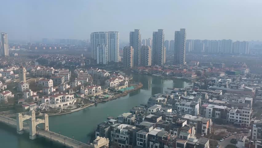 Panoramic view of Tianjin city, China