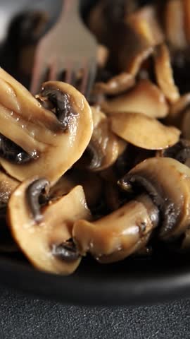 Champignon mushrooms ready to eat tasty snack fresh gourmet food background on the table rustic food top view copy space keto and paleo diet vegetarian and vegan food marketing concept photo