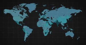 Animation of a world map, continents turning red, showing Covid-19 Coronavirus spread. Global coronavirus Covid 19 pandemic concept digitally generated - Powered by Shutterstock - Get 15% off with code: PIKWIZARD15