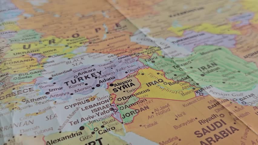 Exploration of a map showing Turkey, Syria, Iran, and neighboring regions in detail