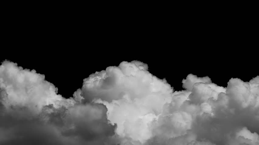 time-lapse of separate white clouds on a black background have real clouds. time-lapse of White cloud isolated on a black background realistic cloud. time-lapse of white fluffy cumulus cloud isolated