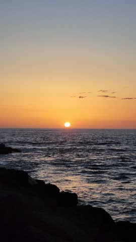 Stunning Ocean Sunset Over Rocky Coastline