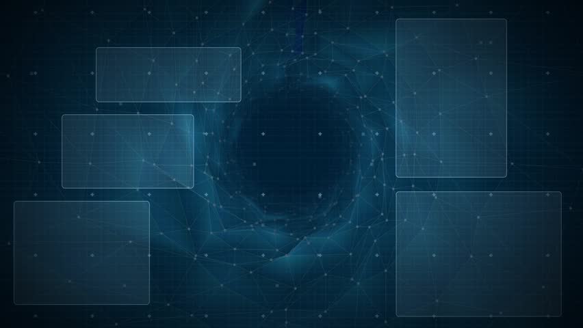 Incoming data pulse initiating radar wedge rotating clockwise, widening, syncing charts and map. Hud, interface, dashboard, neon, circuits, globe, visualization