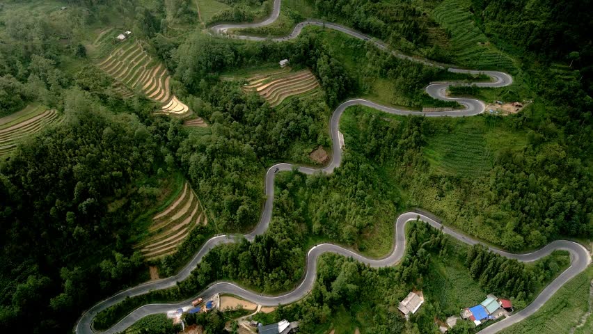 Mountain road in Ha Giang Vietnam