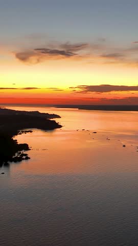 Sunset pannning wide landscape of Amazon River at Amazon Forest. Brazilian amazonian jungle. Manaus Amazonas. Manaus Brazil. Tourism landmark of city. Amazon Region.