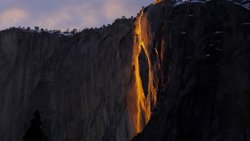 Firefall in Yosemite near peak.