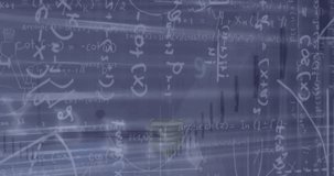 Animation of mathematical equations over data processing. Global communication, research, data and digital interface concept digitally generated video. - Powered by Shutterstock - Get 15% off with code: PIKWIZARD15