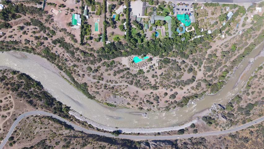 Outdoor retreat by the water, Cajón del Maipo, Metropolitan Region, Chile