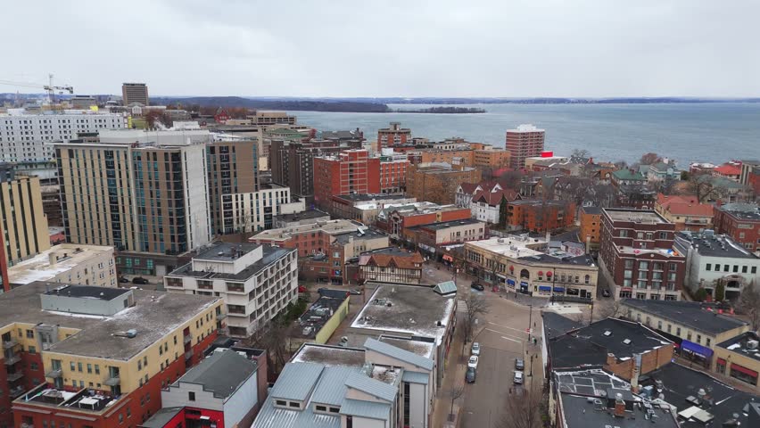 Apartment buildings at Madison Wisconsin aerial view 6