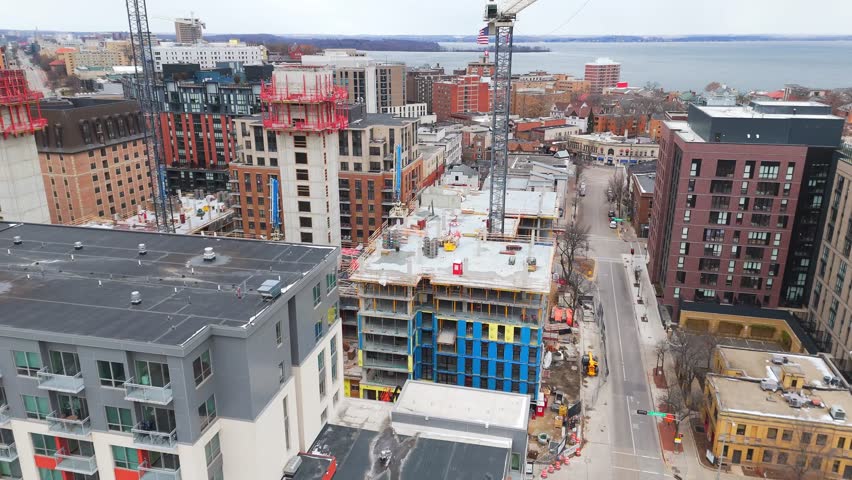 Apartment buildings at Madison Wisconsin aerial view 8