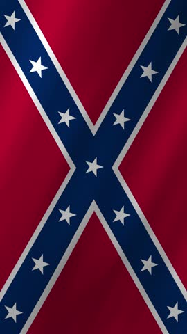 Vertical Confederate National Flag, American Civil War 4K Motion Graphics