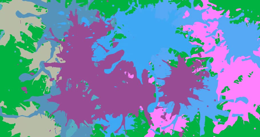 Digital animation of colorful paint splashes against black background. style and fashion vector illustration and art concept