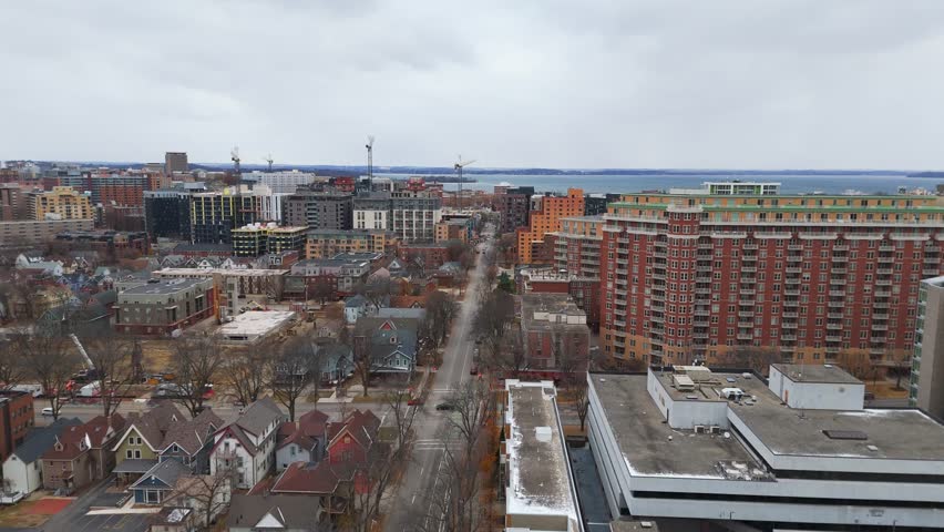 Apartment buildings at Madison Wisconsin aerial view 7