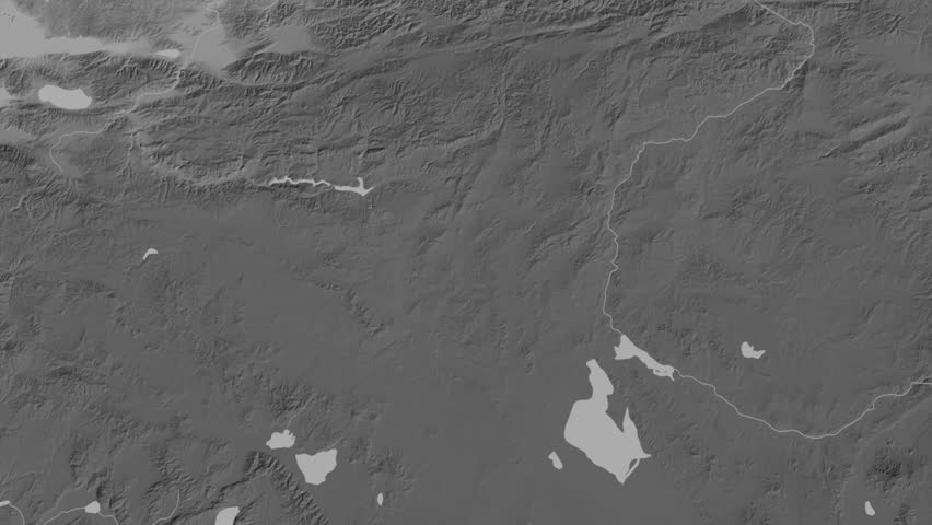 Ankara region, Turkiye extruded. Grayscale map