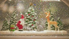Christmas snow globe with Santa Claus reindeer and festive trees - Powered by Shutterstock - Get 15% off with code: PIKWIZARD15
