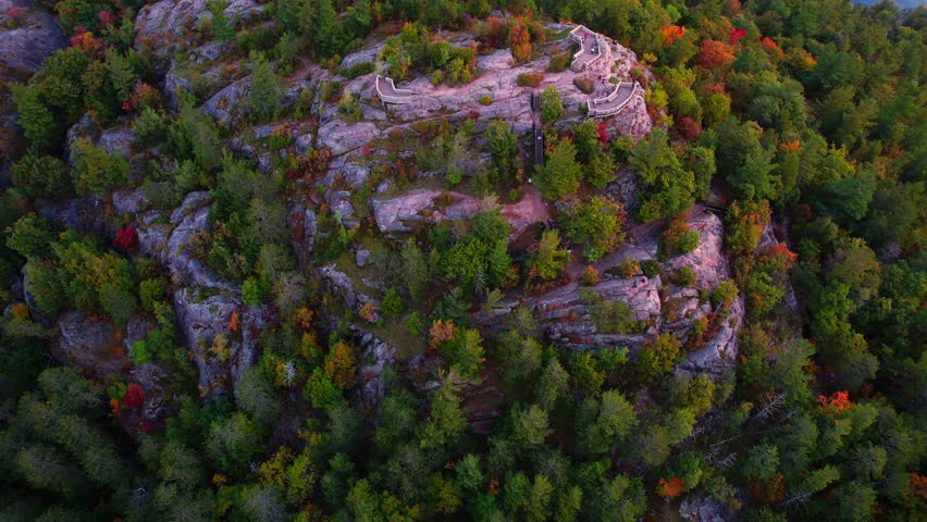 Drone shot of Sugarloaf Mountain pan shot.