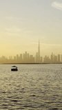 Dubai cityscape in thick morning fog or haze, Burj Khalifa, and Dubai Marina towering skyscrapers vanishing in the dust amid a sandstorm. - Powered by Shutterstock - Get 15% off with code: PIKWIZARD15