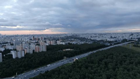 Static Drone View Highway Mytishchi