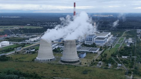 Stationary Drone Footage Mytishchi Power Station