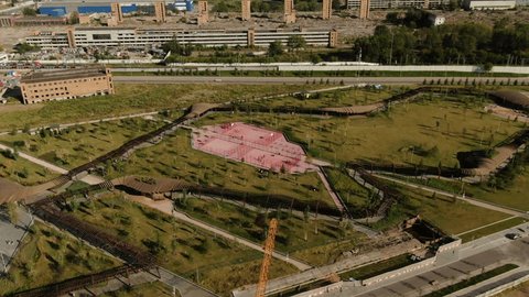 Aerial Descent Outdoor Court Moscow