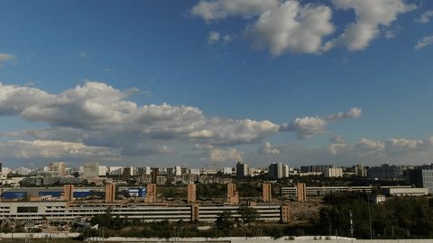 Drone Rising above Moscow Industrial Area