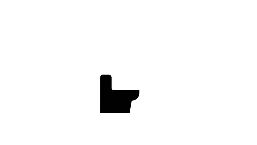 Washroom icon animation symbol, Man use washroom icon animation
